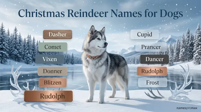 Christmas Reindeer Names for Dogs